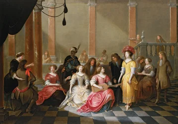 An Elegant Company at Music Before a Banquet